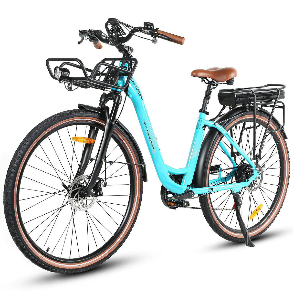 SAMEBIKE RS-A07 Elektrofahrrad – Leistung 500 W, Akku 36 V, 13 Ah, Reichweite 40 km, mechanische Scheibenbremse – Blau