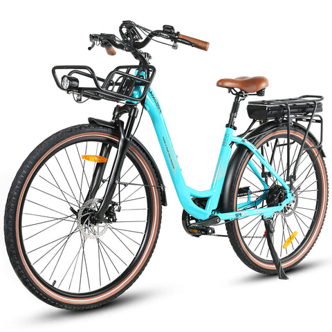 SAMEBIKE RS-A07 Elektrofahrrad – Leistung 500 W, Akku 36 V, 13 Ah, Reichweite 40 km, mechanische Scheibenbremse – Blau