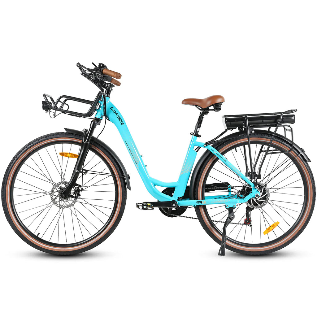 Vélo électrique SAMEBIKE RS-A07 – Puissance 500 W, batterie 36 V, 13 Ah, autonomie 40 km, frein à disque mécanique – Bleu