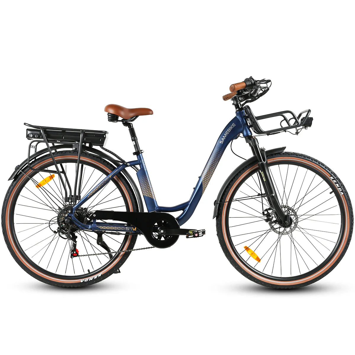 SAMEBIKE RS-A07 Elektrofahrrad – Leistung 500 W, Akku 36 V, 13 Ah, Reichweite 40 km, mechanische Scheibenbremse – Dunkelblau