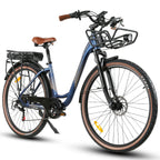 SAMEBIKE RS-A07 Vélo électrique – Puissance 500 W, Batterie 36 V, 13 Ah, Autonomie 40 km, Frein à disque mécanique – Bleu foncé