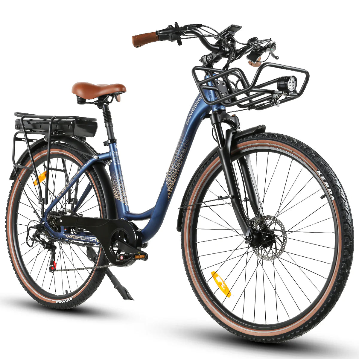 SAMEBIKE RS-A07 Vélo électrique – Puissance 500 W, Batterie 36 V, 13 Ah, Autonomie 40 km, Frein à disque mécanique – Bleu foncé