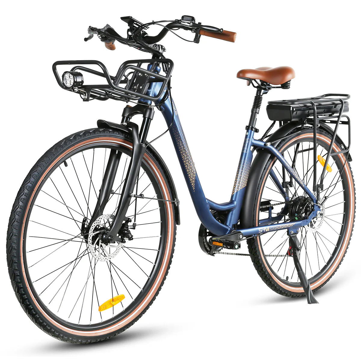 SAMEBIKE RS-A07 Vélo électrique – Puissance 500 W, Batterie 36 V, 13 Ah, Autonomie 40 km, Frein à disque mécanique – Bleu foncé