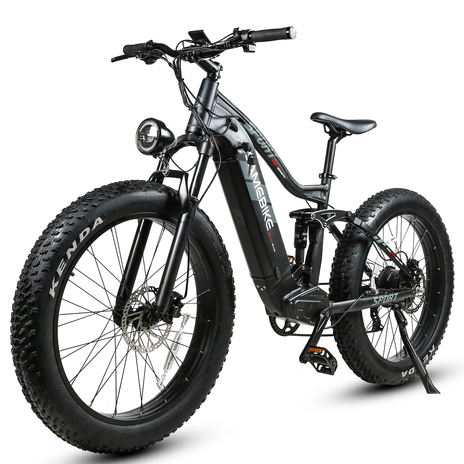 SAMEBIKE RS-A08 Vélo électrique – Puissance 750W, Batterie 48V 17Ah, Autonomie 65km, Frein à disque hydraulique – Noir