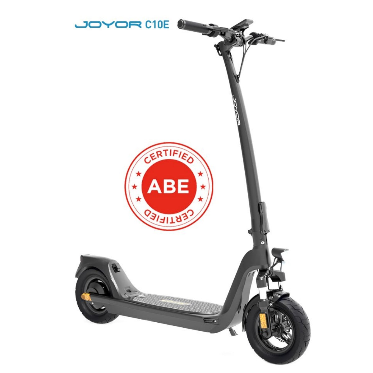 JOYOR C10E Trottinette Électrique - Moteur 500W Batterie 10.4AH Pneus 10 Pouces Certifié ABE Frein à Disque - Noir