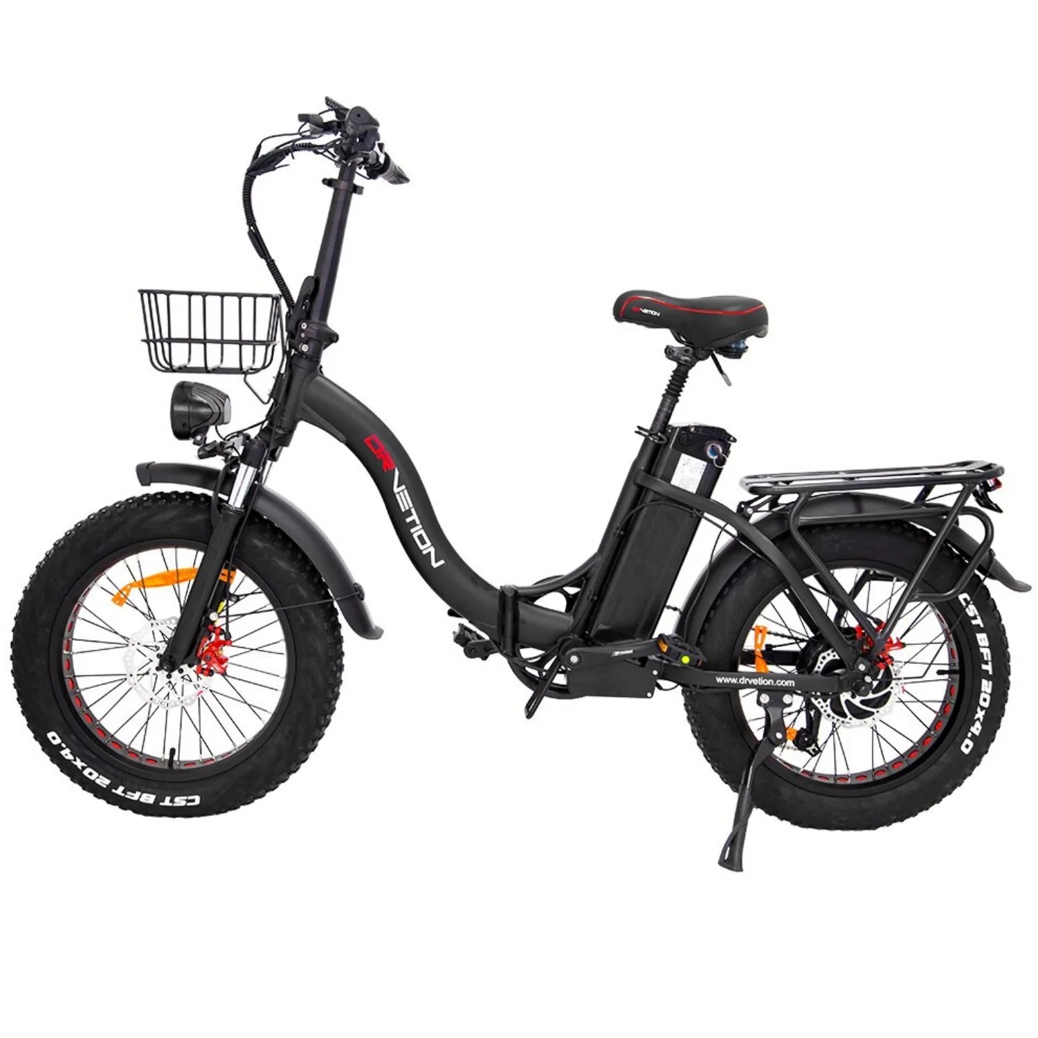 Electric Bicycle DrveTion CT20 - 750W Motor 48V10AH Battery 20 Inch Tires Disc Brake - Black
