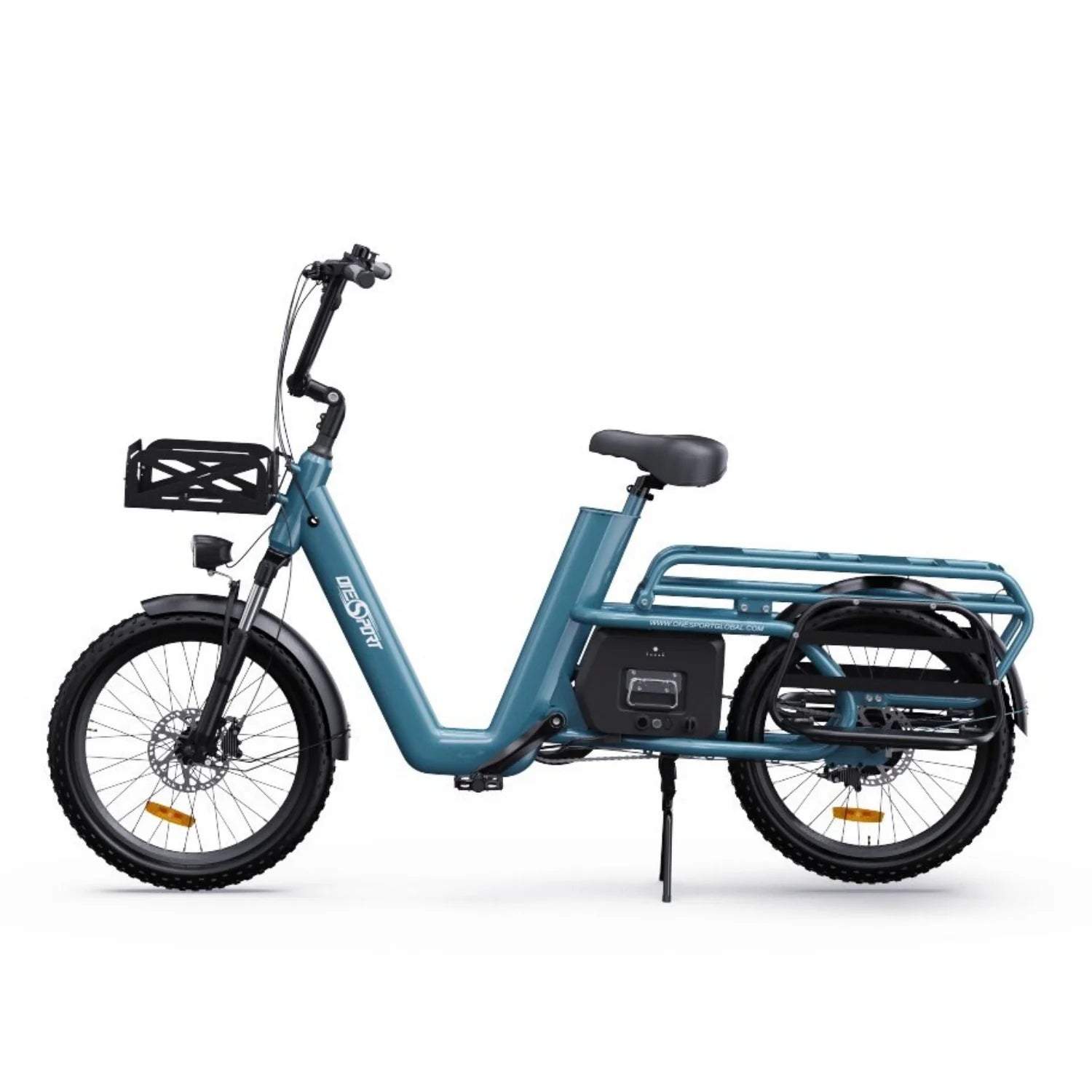 Vélo électrique ONESPORT OT01 - Moteur 650W Batterie 48V27AH Pneus 20 pouces Freins à disque hydrauliques - Bleu