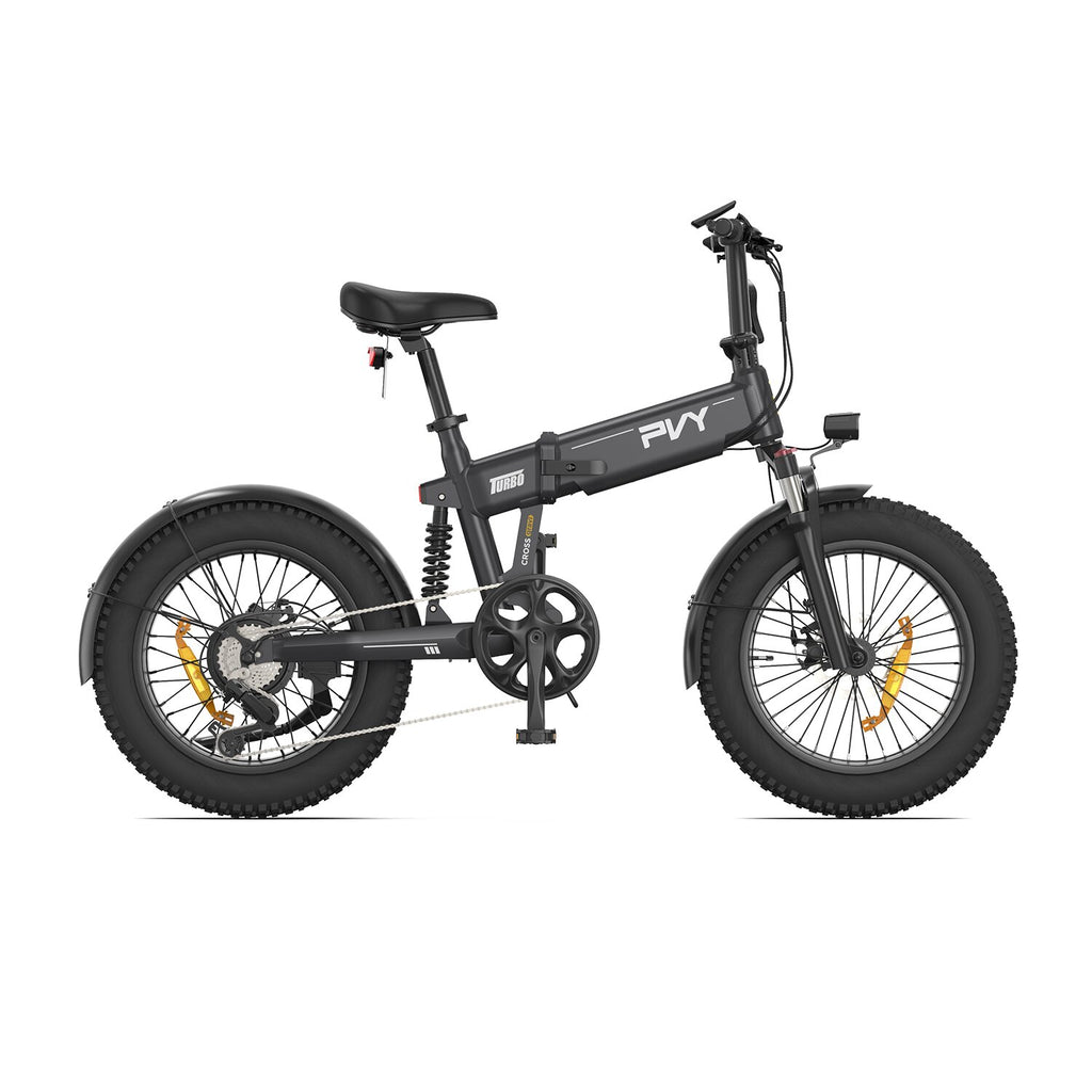 PVY Turbo Electric Bike - 250W Motor 48V13AH Battery 20 Inch Tires Foldable - Gray
