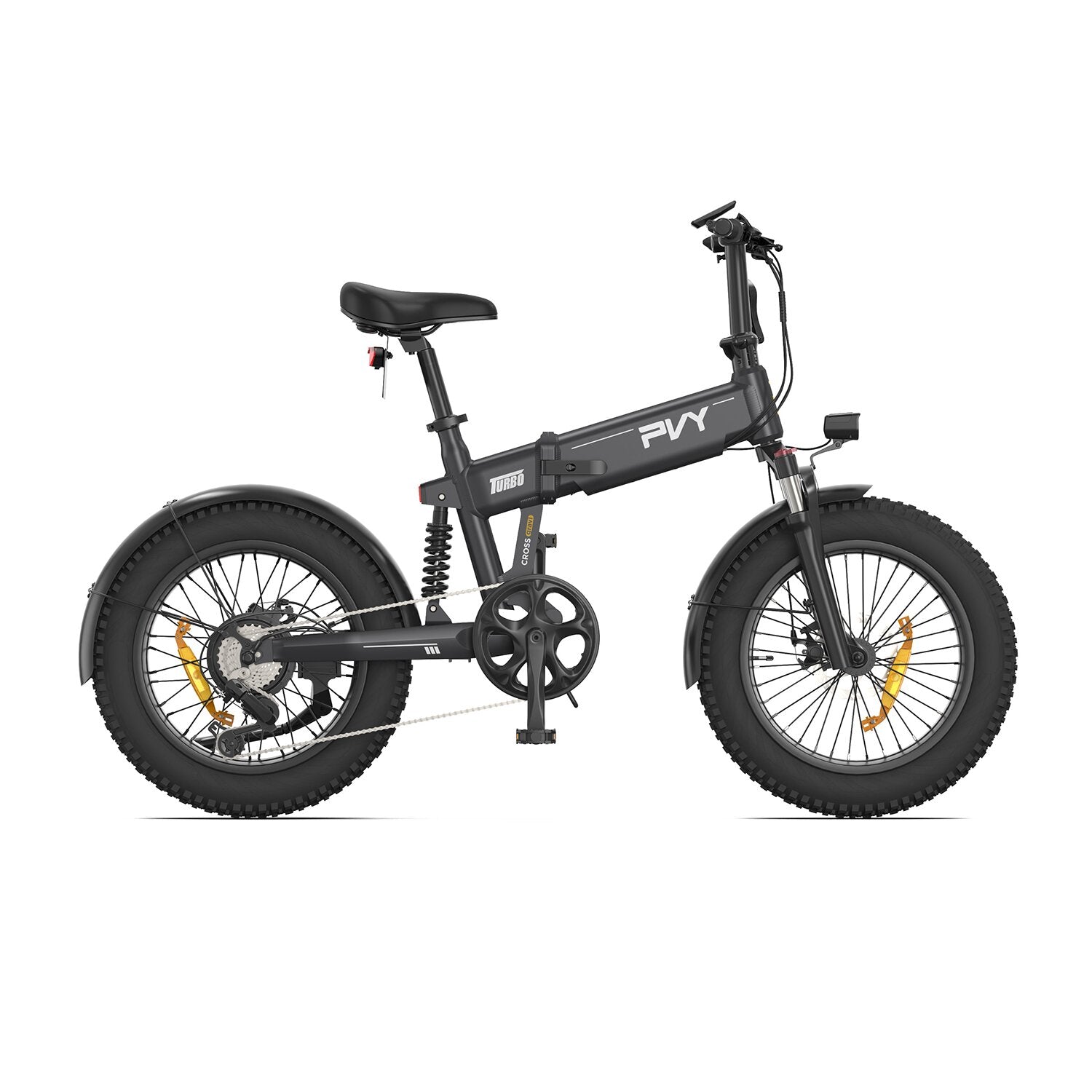 PVY Turbo Electric Bike - 250W Motor 48V13AH Battery 20 Inch Tires Foldable - Gray