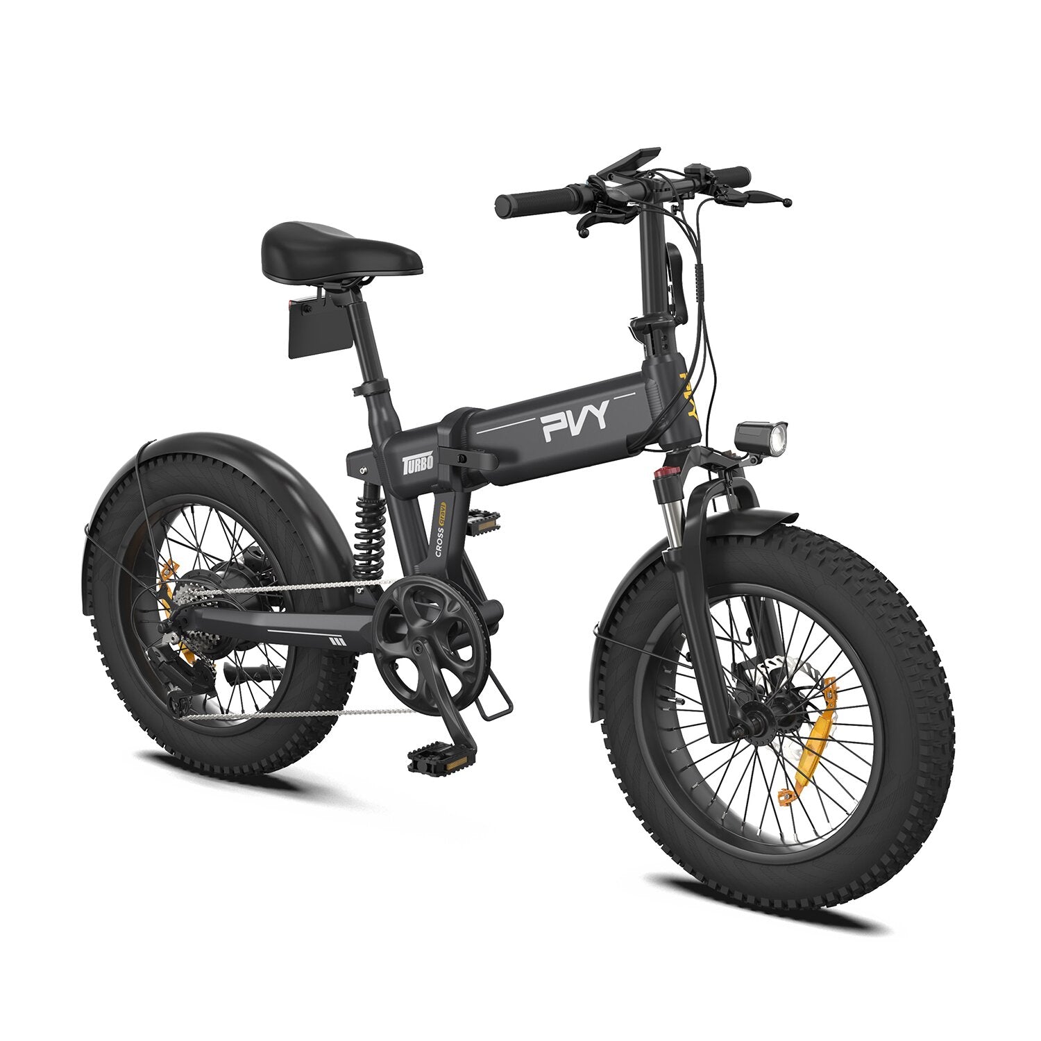 PVY Turbo Electric Bike - 250W Motor 48V13AH Battery 20 Inch Tires Foldable - Gray