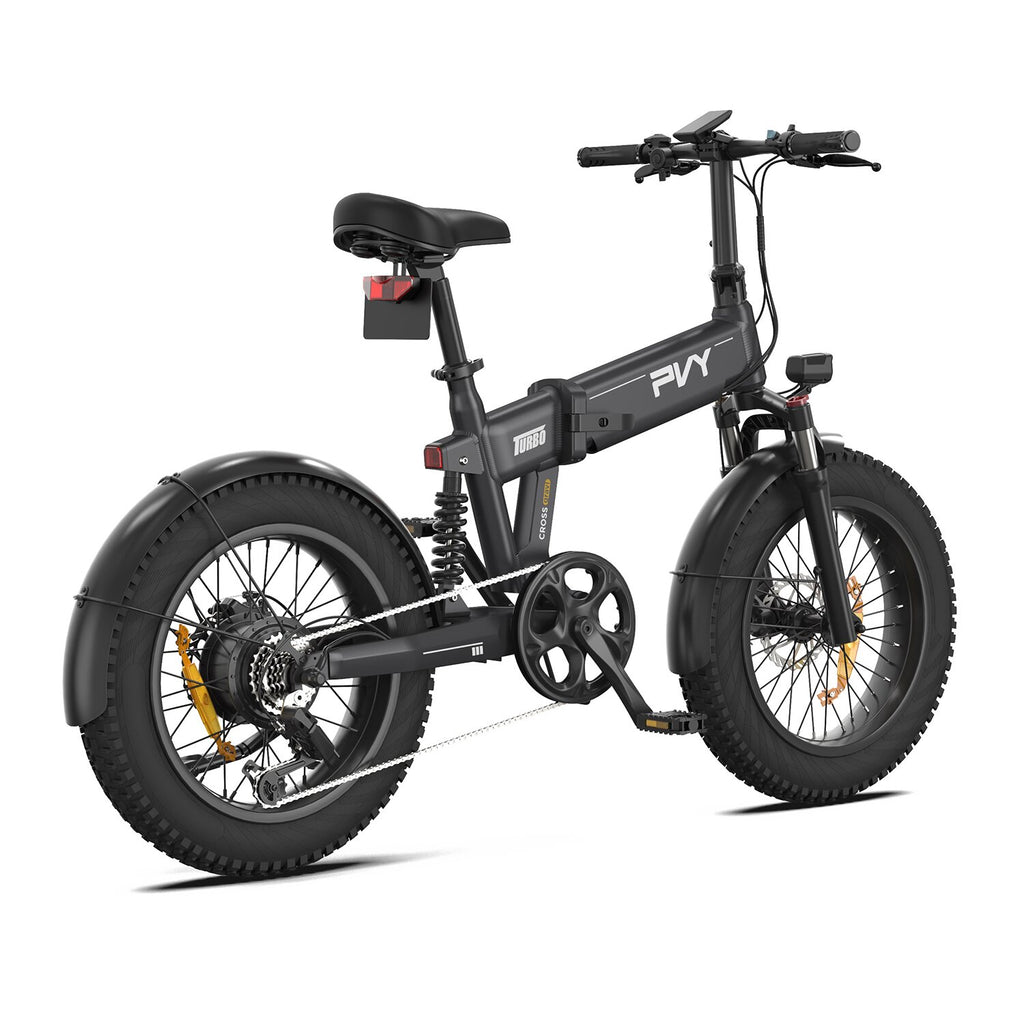 PVY Turbo Electric Bike - 250W Motor 48V13AH Battery 20 Inch Tires Foldable - Gray