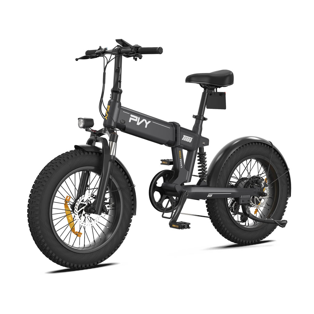 PVY Turbo Electric Bike - 250W Motor 48V13AH Battery 20 Inch Tires Foldable - Gray