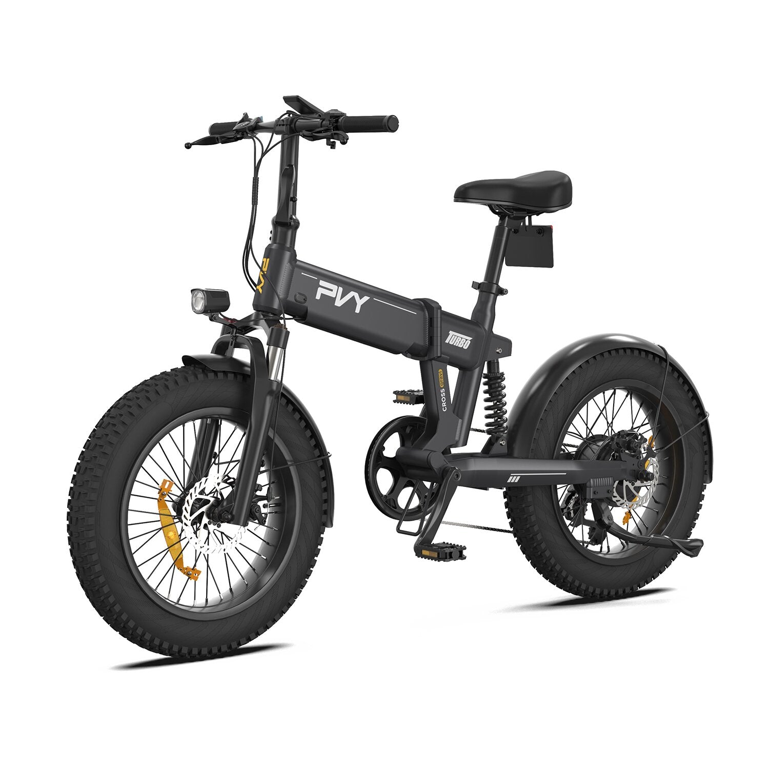 PVY Turbo Electric Bike - 250W Motor 48V13AH Battery 20 Inch Tires Foldable - Gray