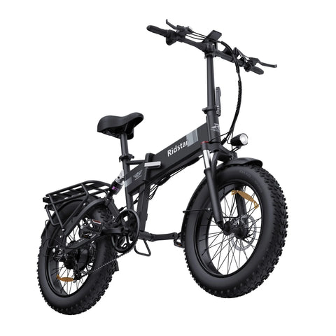 Ridstar H20 Elektrofahrrad - 500W Motor 48V15Ah Batterie 20“ Reifen Mechanische Scheibenbremsen - Schwarz