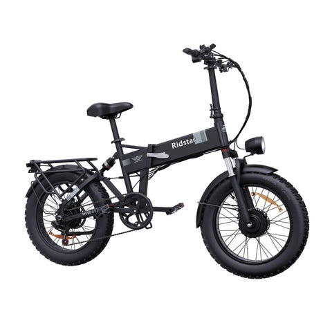 Ridstar H20 Pro Electric Bike - 500W*2 Dual Motors 48V23Ah Battery 20’ Tyres Hydraulic Oil Disc Brakes - Black