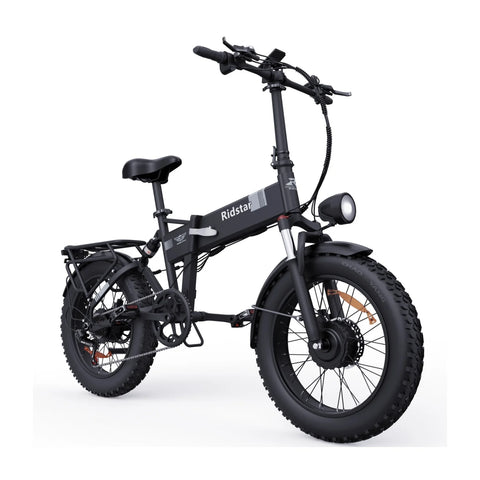 Ridstar H20 Pro Electric Bike - 500W*2 Dual Motors 48V23Ah Battery 20’ Tyres Hydraulic Oil Disc Brakes - Black