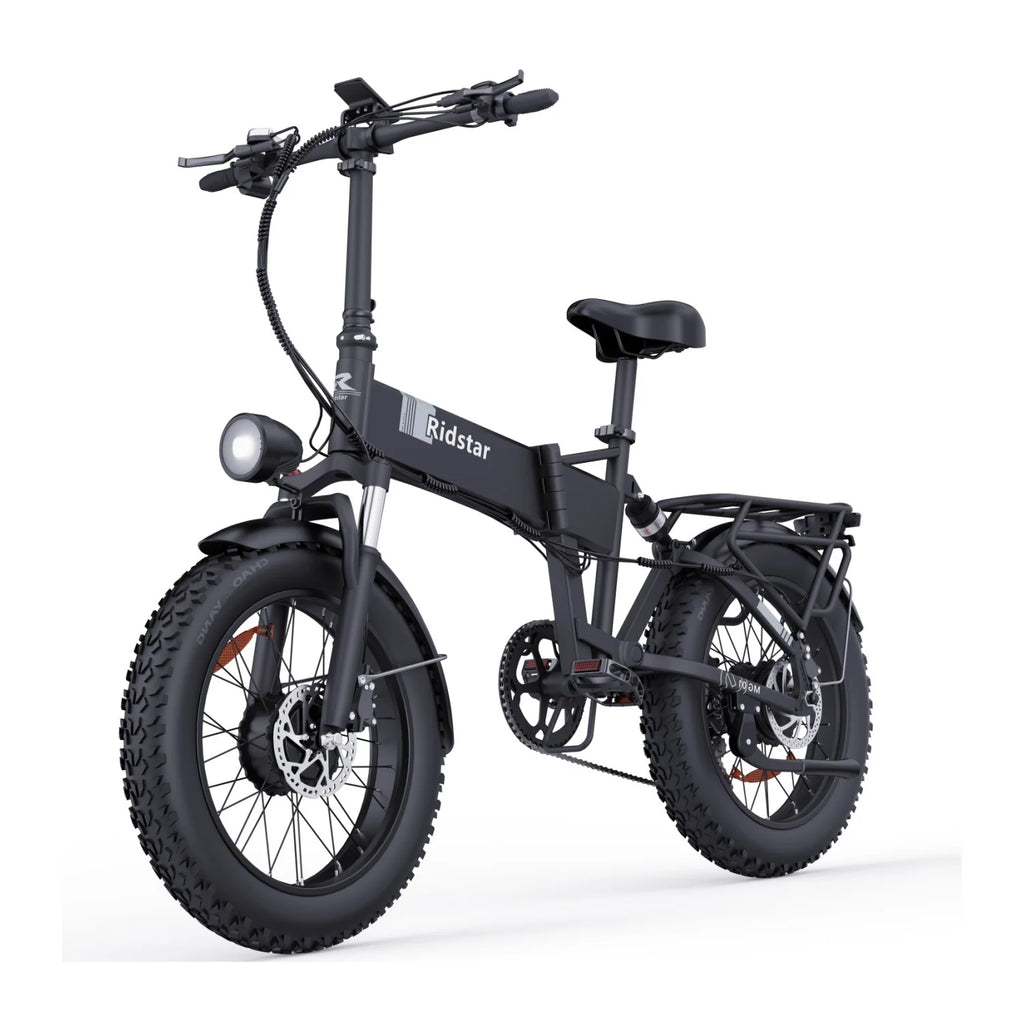 Vélo électrique Ridstar H20 Pro - Deux moteurs de 500 W, batterie 48 V 23 Ah, pneus de 20 pouces, freins à disque hydrauliques - Noir