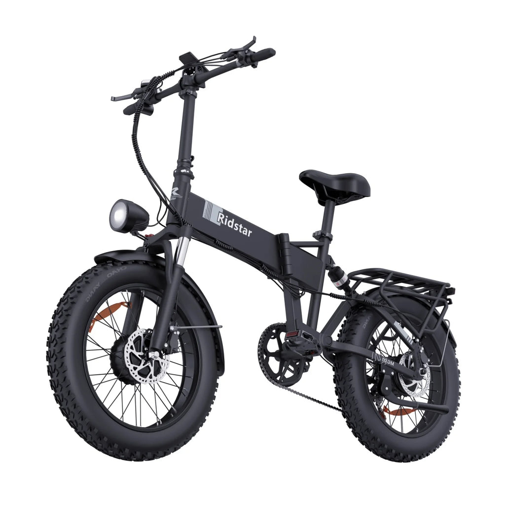 Vélo électrique Ridstar H20 Pro - Deux moteurs de 500 W, batterie 48 V 23 Ah, pneus de 20 pouces, freins à disque hydrauliques - Noir