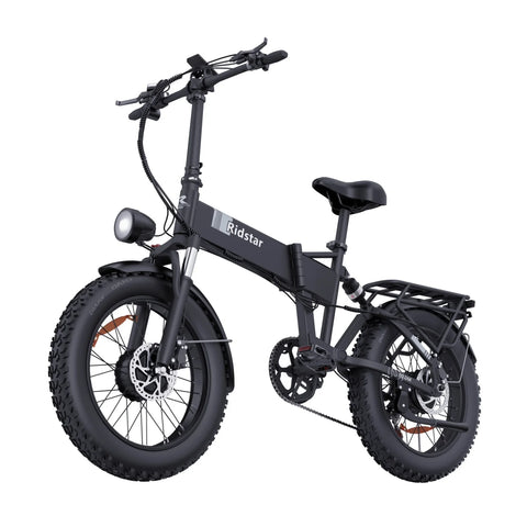 Ridstar H20 Pro Electric Bike - 500W*2 Dual Motors 48V23Ah Battery 20’ Tyres Hydraulic Oil Disc Brakes - Black