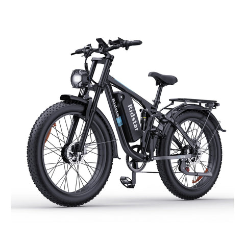 Ridstar E26 Pro Electric Bike - 500W*2 Dual Motors 48V23Ah Battery 26" Tires Hydraulic Oil Disc Brakes - Black