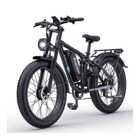 Ridstar E26 Pro Electric Bike - 500W*2 Dual Motors 48V23Ah Battery 26" Tires Hydraulic Oil Disc Brakes - Black