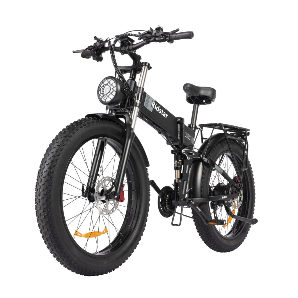 Ridstar H26 Pro Electric Bicycle - 1000W Motor 48V23Ah Battery 26" Tires Hydraulic Oil Disc Brakes - Black