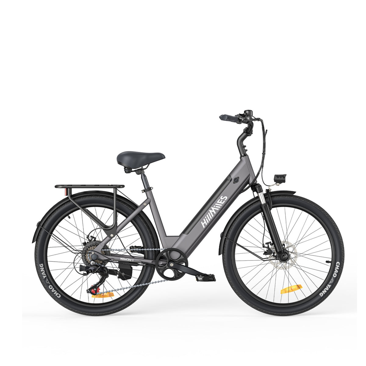 HillMilES MileCity 1 E-Bike - 250W Motor 36V13Ah Akku 26 Zoll Reifen Mechanische Scheibenbremsen - Grau