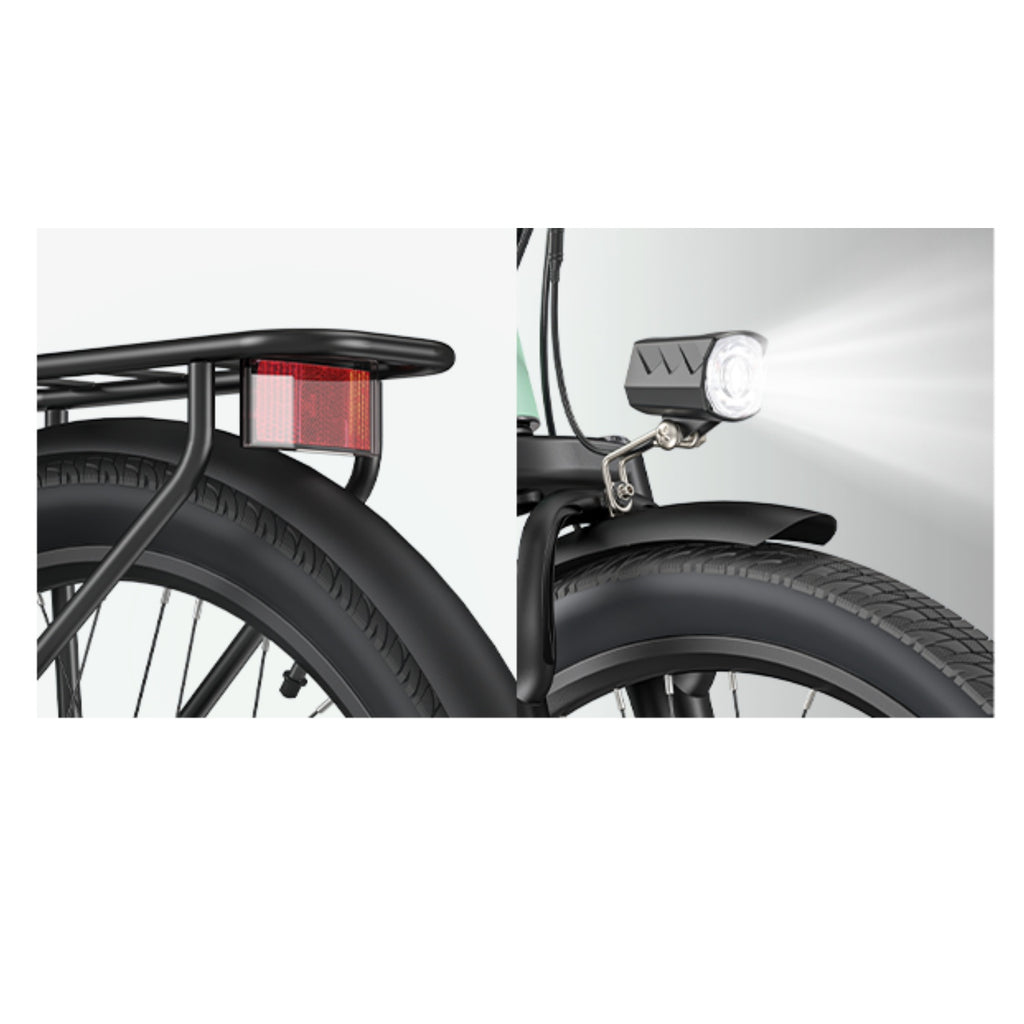 HillMilES MileCity 1 E-Bike - 250W Motor 36V13Ah Battery 26 Inch Tires Mechanical Disc Brakes - Gray