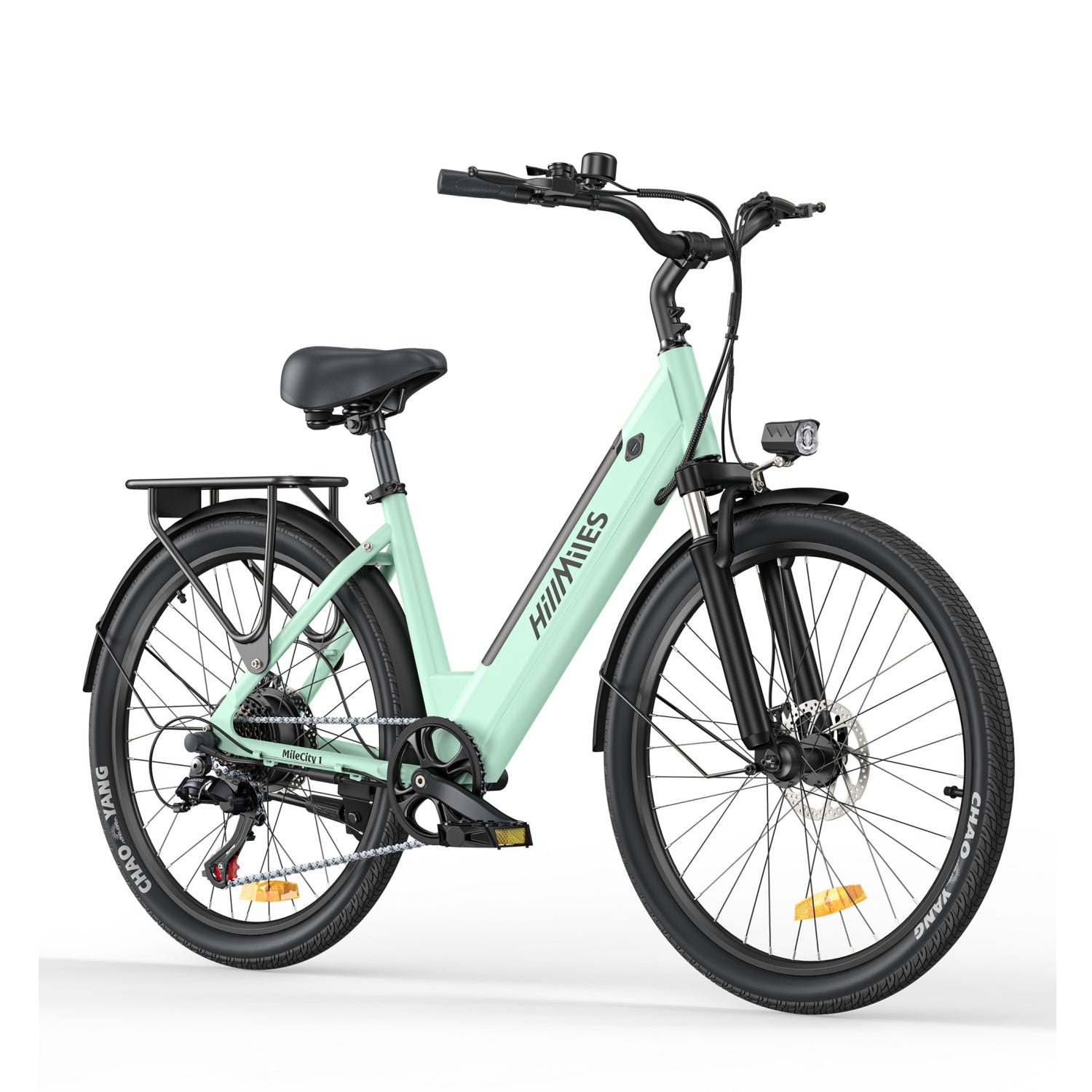 HillMilES MileCity 1 Vélo électrique - Moteur 250W Batterie 36V13Ah Pneus 26 pouces Freins à disque mécaniques - Vert