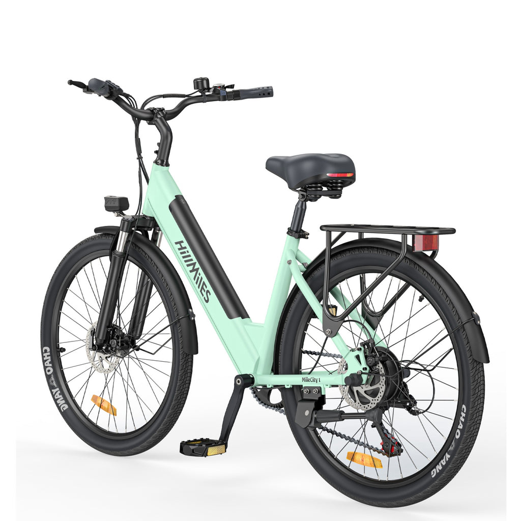 HillMilES MileCity 1 Vélo électrique - Moteur 250W Batterie 36V13Ah Pneus 26 pouces Freins à disque mécaniques - Vert