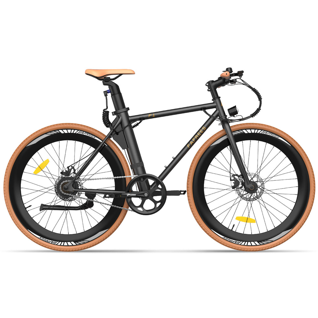 FAFREES F1 Electric Bicycles 10AH - 250W Motor 36V10AH Battery 27.5 Inch Tires Mechanical Disc Brakes - Black