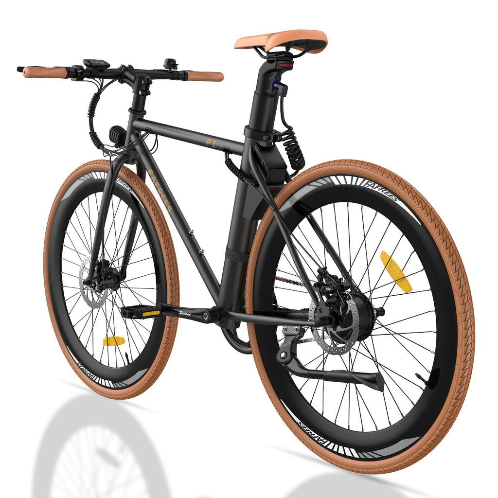 FAFREES F1 Electric Bicycles 10AH - 250W Motor 36V10AH Battery 27.5 Inch Tires Mechanical Disc Brakes - Black