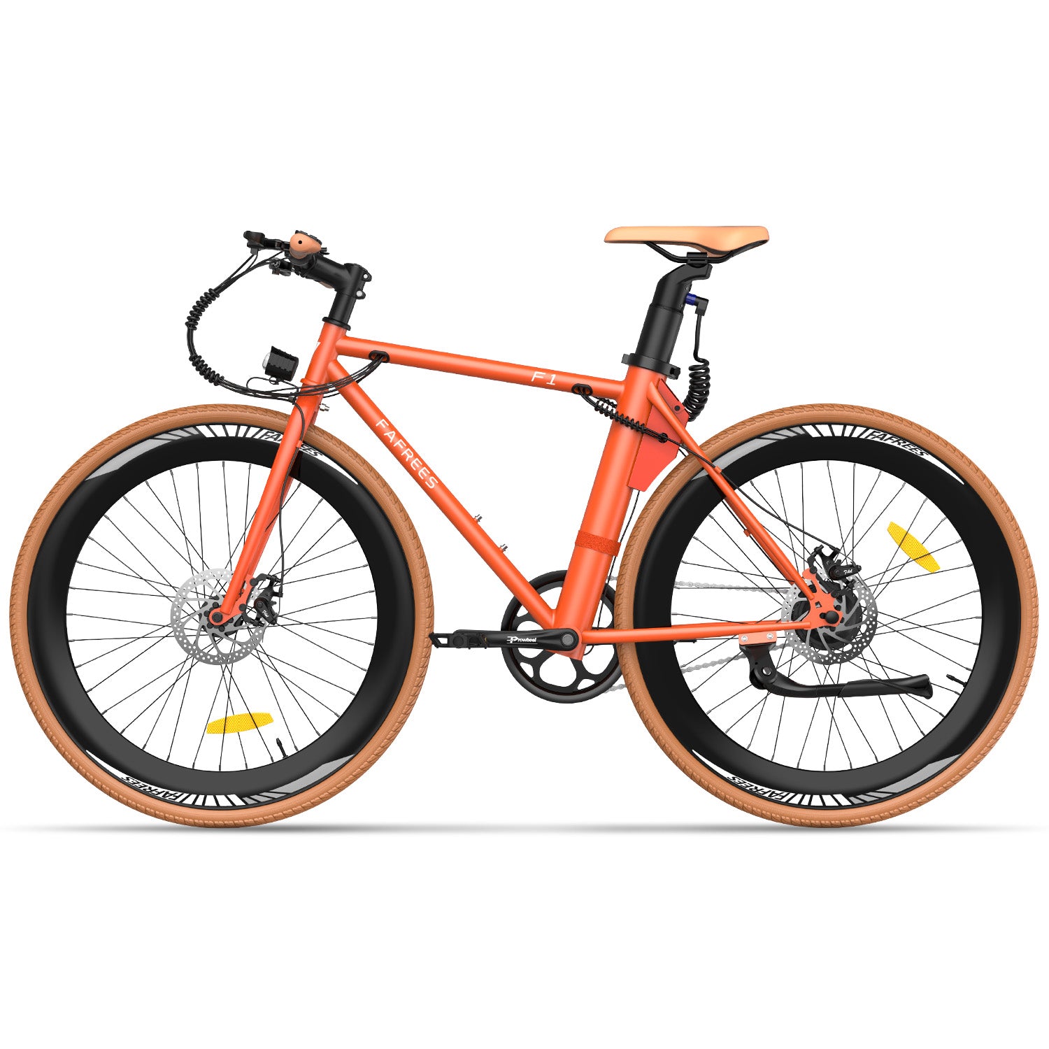 Electric Bicycle FAFREES F1 10AH - 250W Motor 36V10AH Battery 27.5 Inch Tires Mechanical Disc Brakes - Orange
