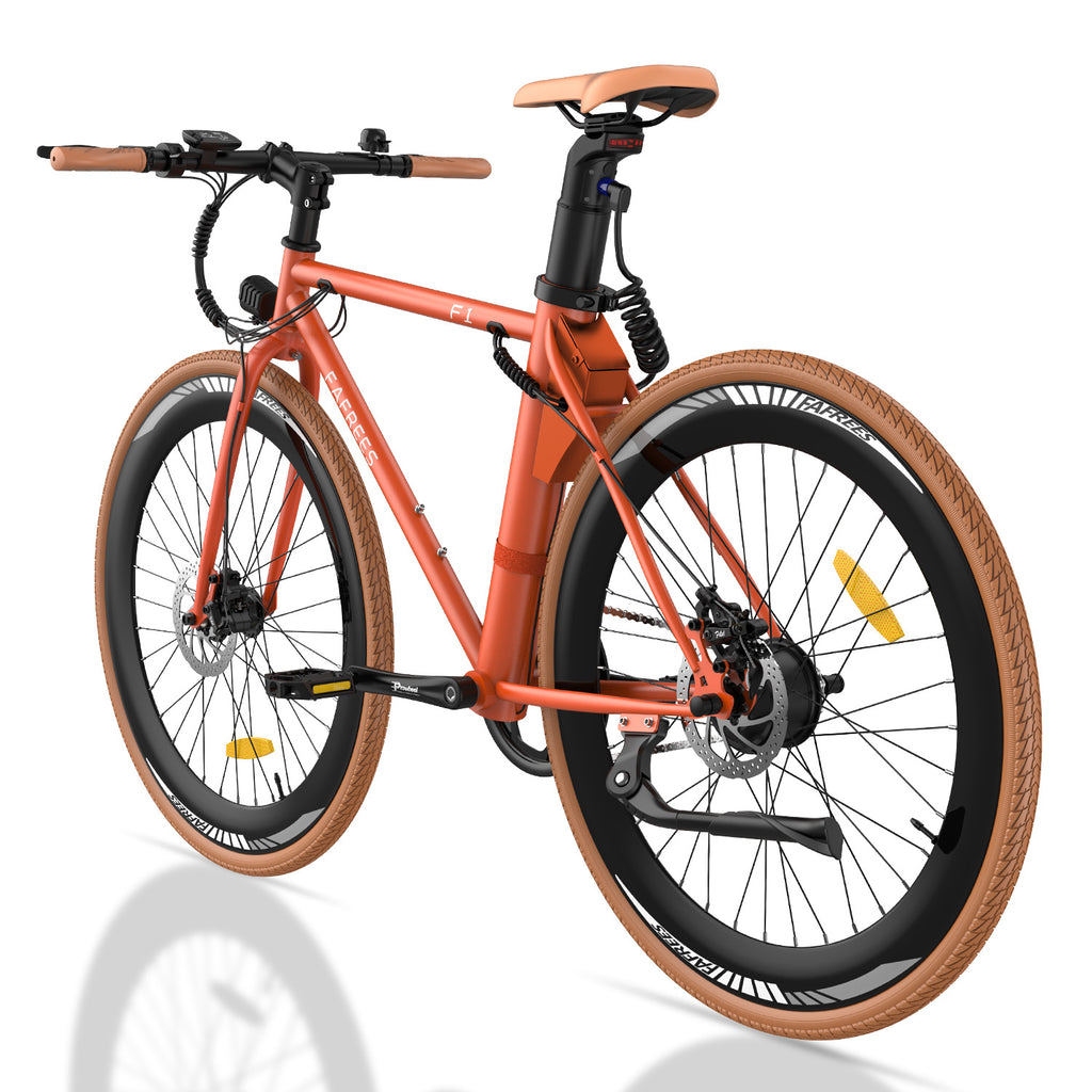 Electric Bicycle FAFREES F1 10AH - 250W Motor 36V10AH Battery 27.5 Inch Tires Mechanical Disc Brakes - Orange