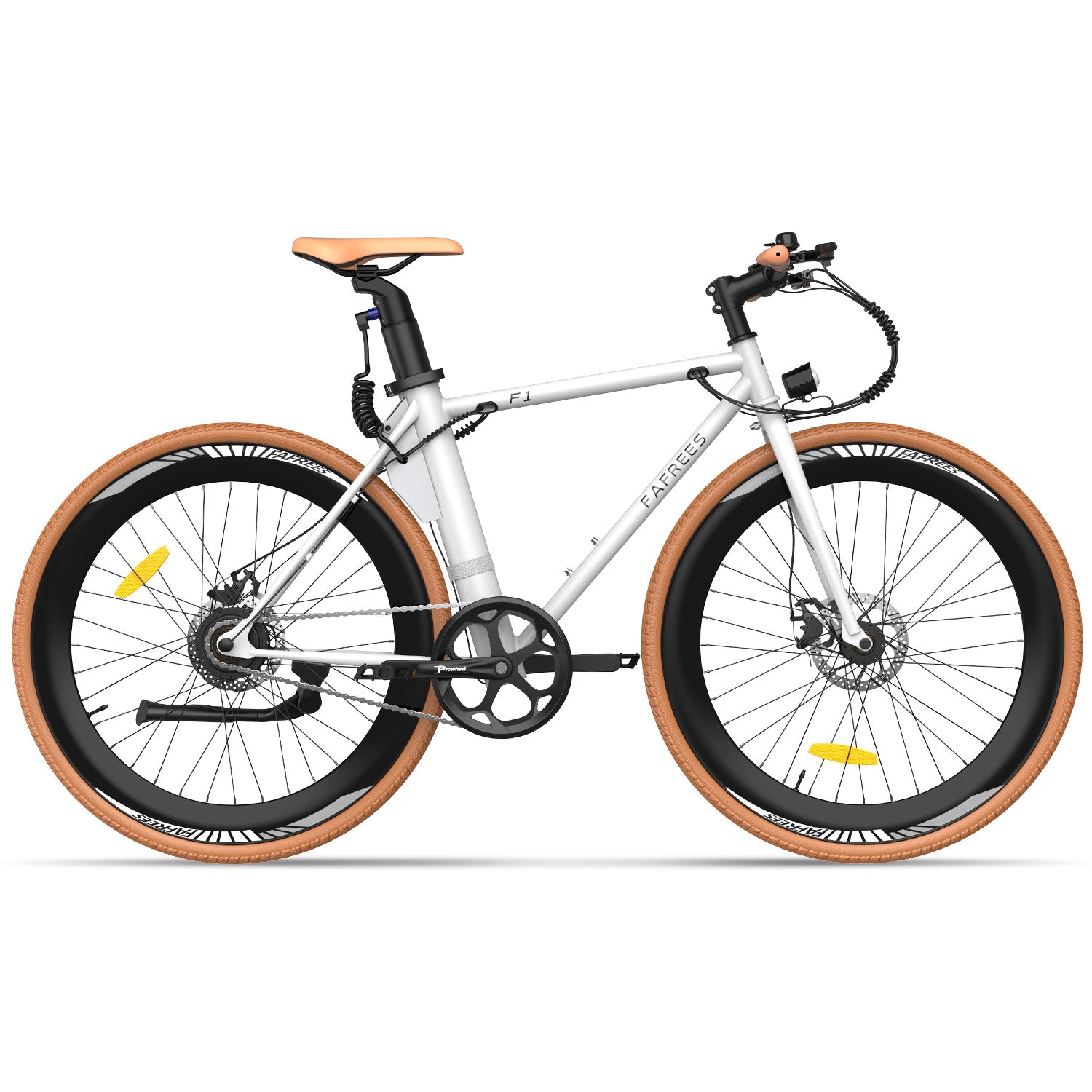 FAFREES F1 Electric Bicycles 10AH - 250W Motor 36V10AH Battery 27.5 Inch Tires Mechanical Disc Brakes - White