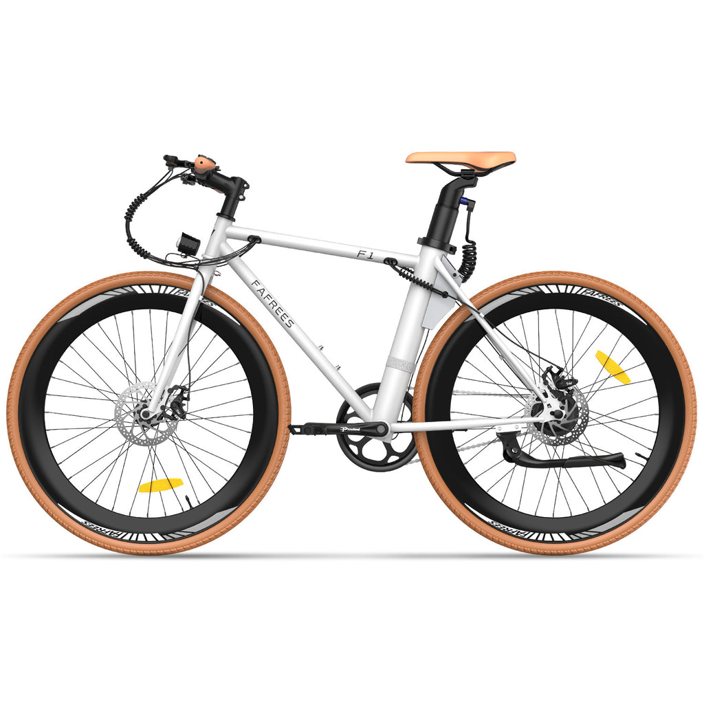 FAFREES F1 Electric Bicycles 10AH - 250W Motor 36V10AH Battery 27.5 Inch Tires Mechanical Disc Brakes - White