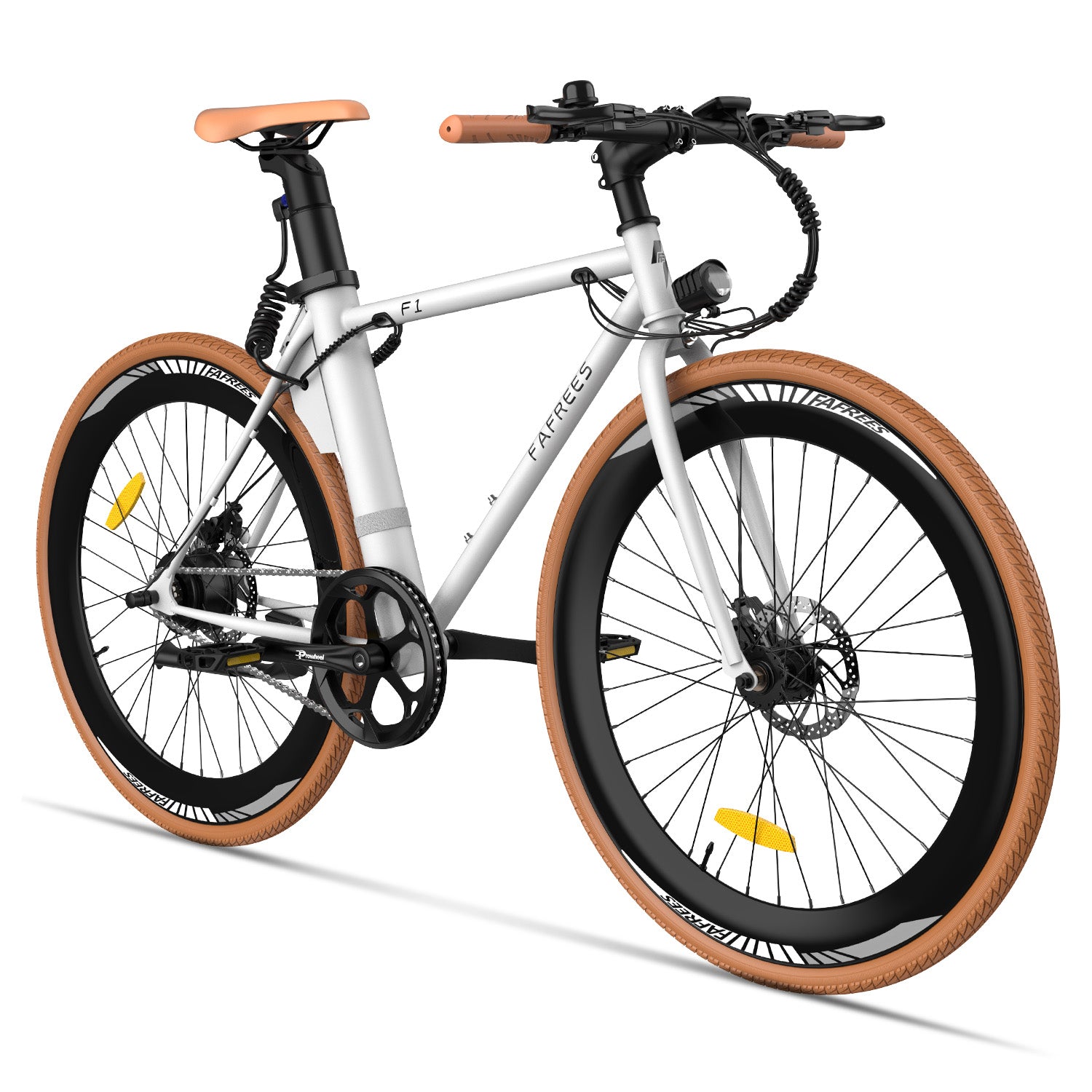 FAFREES F1 Electric Bicycles 10AH - 250W Motor 36V10AH Battery 27.5 Inch Tires Mechanical Disc Brakes - White