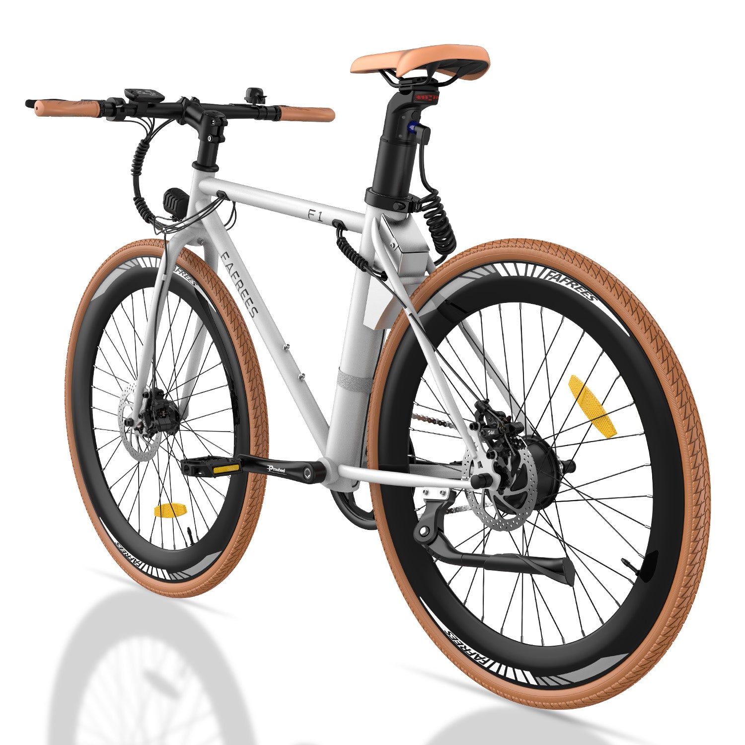 FAFREES F1 Electric Bicycles 10AH - 250W Motor 36V10AH Battery 27.5 Inch Tires Mechanical Disc Brakes - White