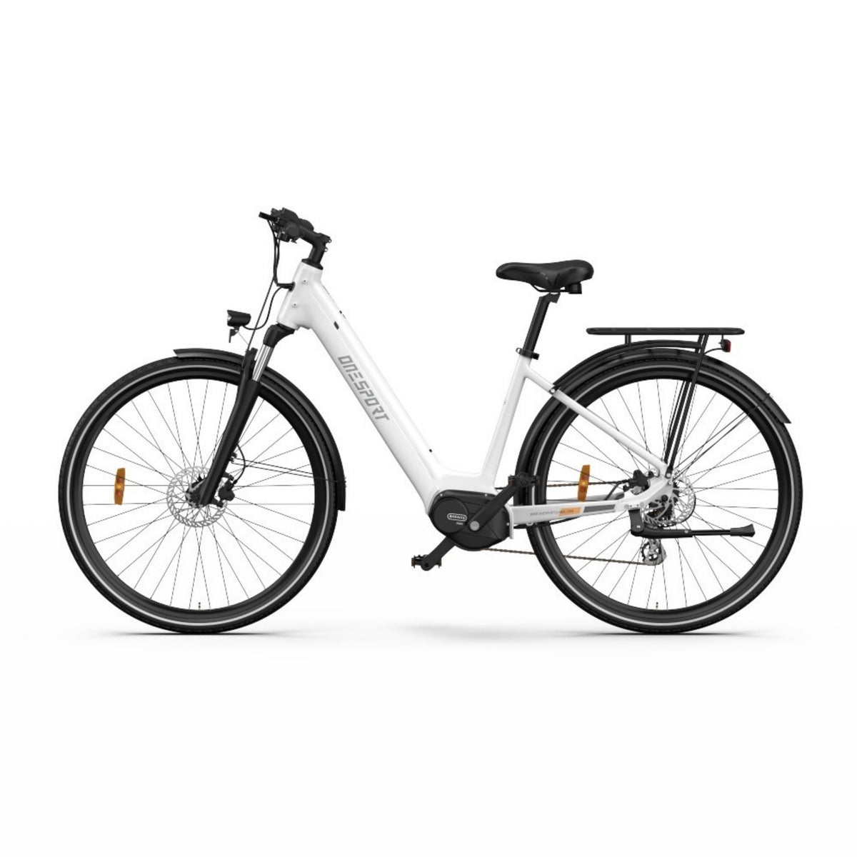 ONESPORT OT07 Elektrofahrrad – 250W Motor 36V10.4AH Batterie 27.5 Zoll Reifen hydraulische Scheibenbremsen – Weiß