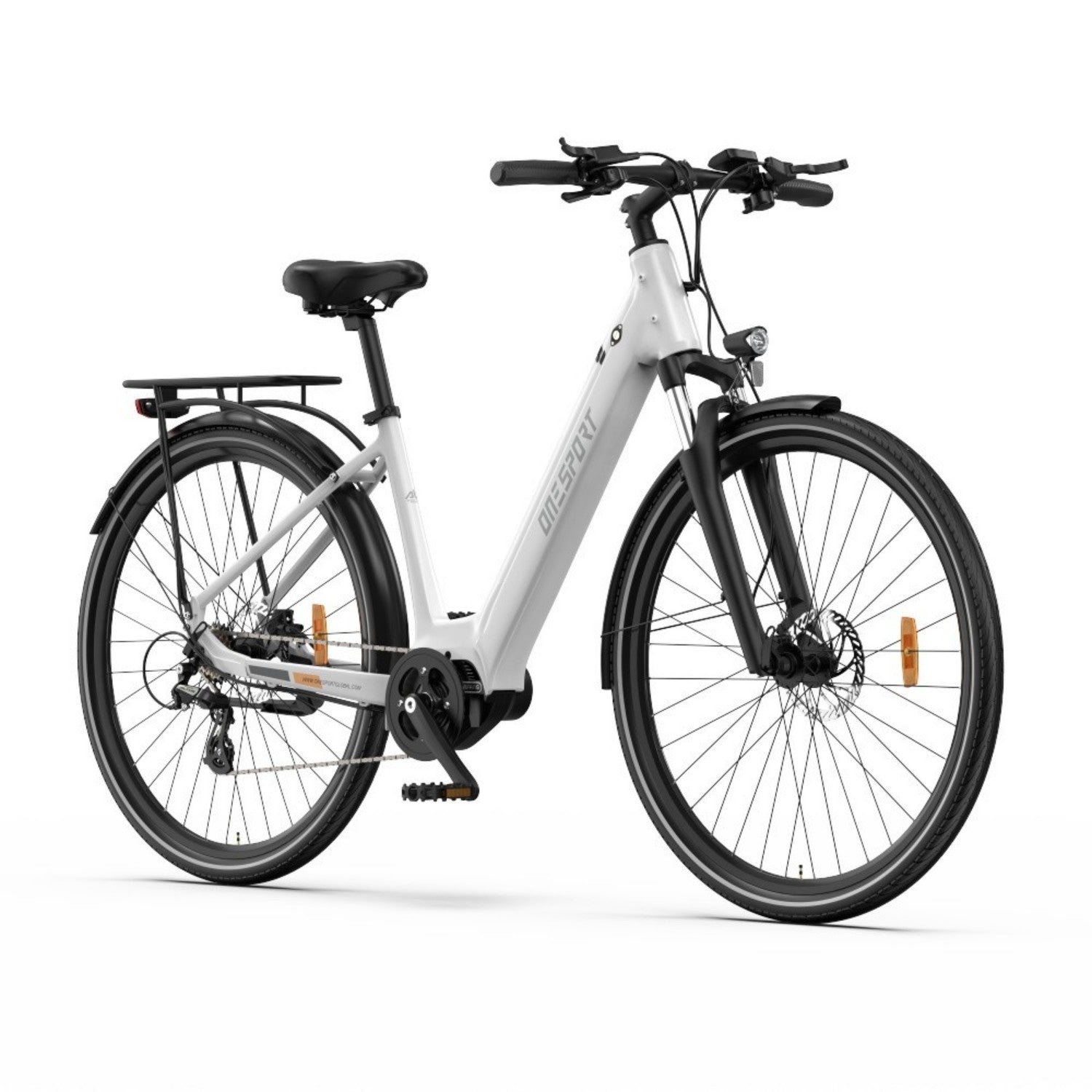 ONESPORT OT07 Electric Bicycle - 250W Motor 36V10.4AH Battery 27.5 Inch Tires Hydraulic Disc Brakes - White