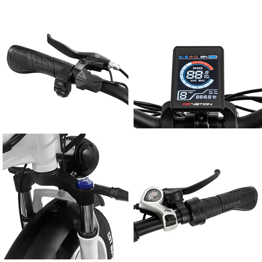 Vélo électrique DrveTion CT20 - Moteur 750W Batterie 48V20AH Roues 20 pouces Pliable - Blanc perle