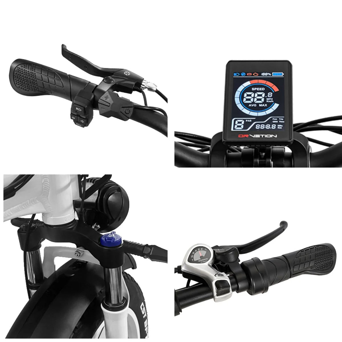 Vélo électrique DrveTion CT20 - Moteur 750W Batterie 48V15AH Roues 20 Pouces Pliable - Blanc Perle