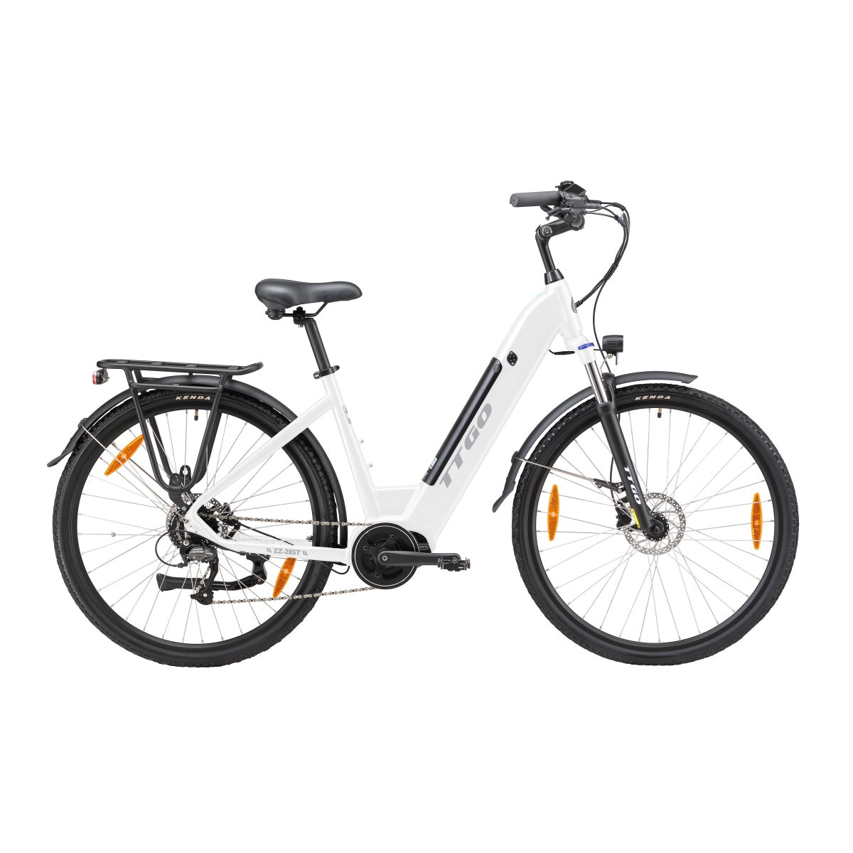 TTGO ZZ-28ST Elektrisches Fahrrad - 250W Motor 36V20AH Akku 28 Zoll Reifen Scheibenbremse - Weiß