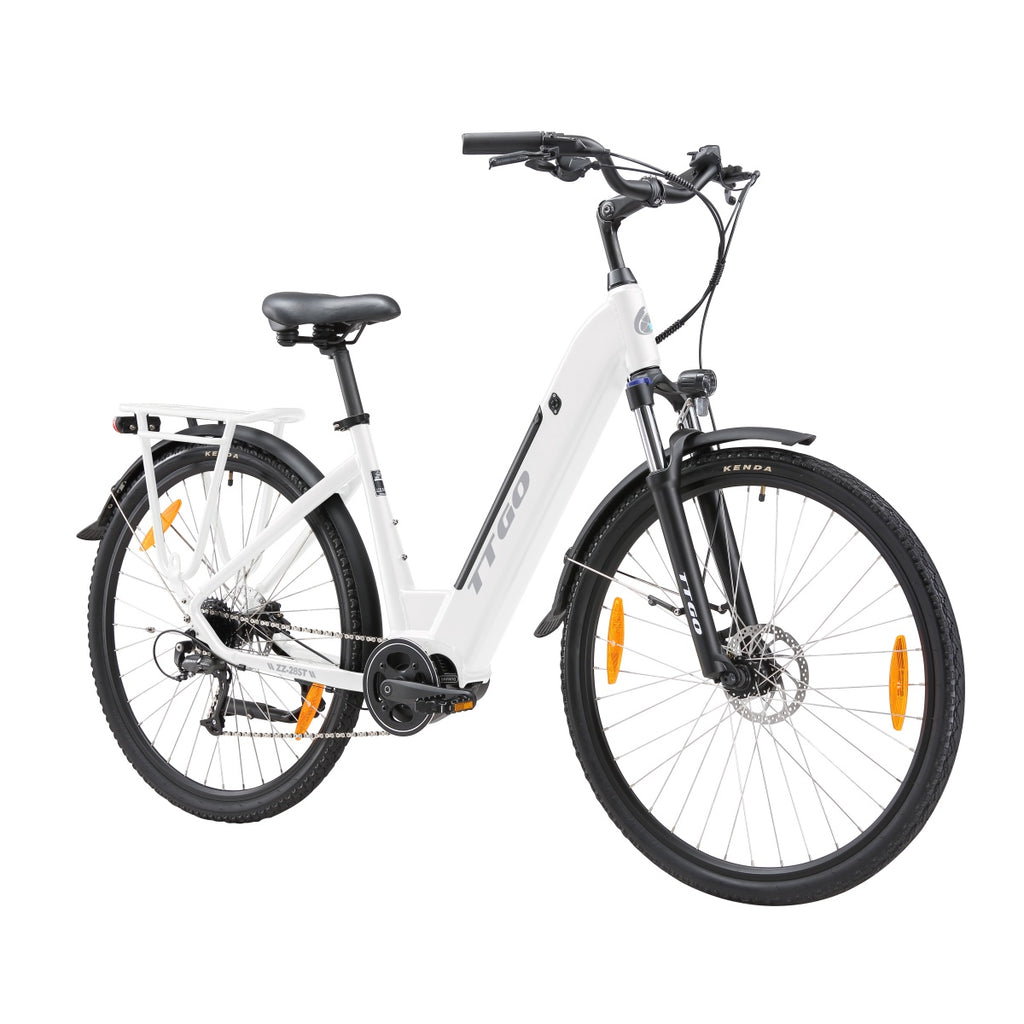 TTGO ZZ-28ST Electric Bicycle - 250W Motor 36V20AH Battery 28 Inch Tires Disc Brake - White