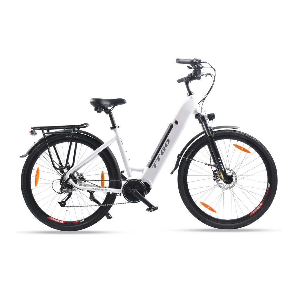 Vélo électrique TTGO LK-ZZ-28ST - Moteur 250W Batterie 36V20AH Pneus 28 pouces Frein à disque hydraulique - Blanc