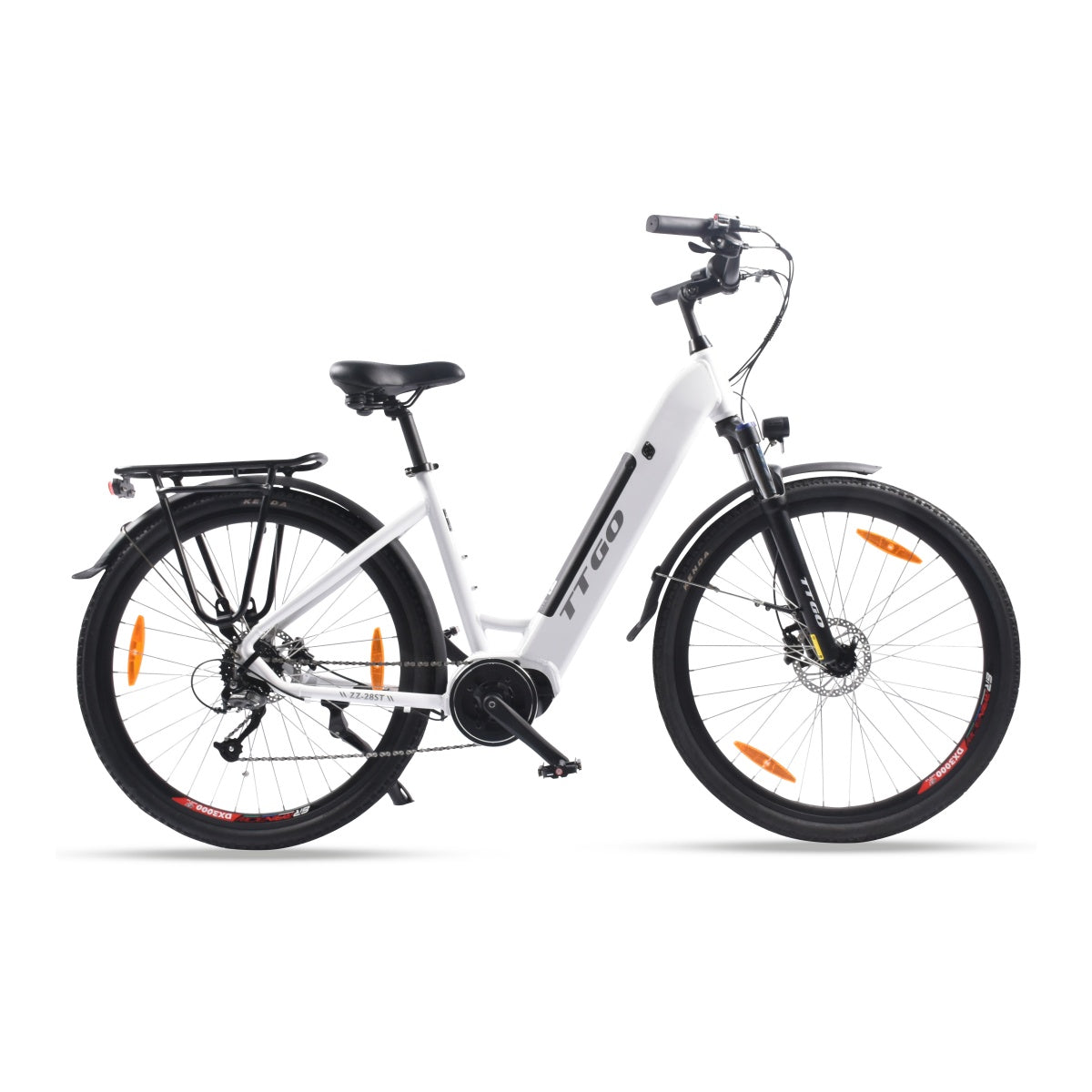 Vélo électrique TTGO LK-ZZ-28ST - Moteur 250W Batterie 36V20AH Pneus 28 pouces Frein à disque hydraulique - Blanc