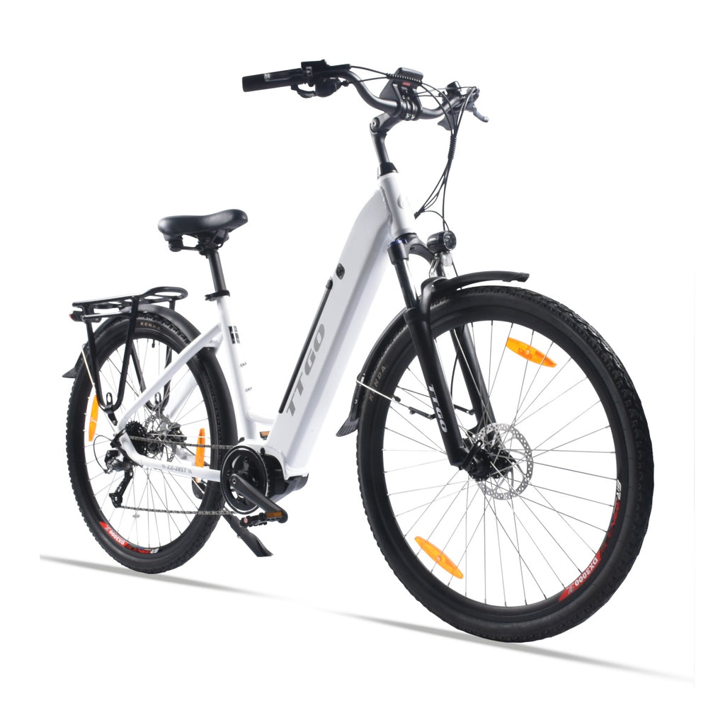 Vélo électrique TTGO LK-ZZ-28ST - Moteur 250W Batterie 36V20AH Pneus 28 pouces Frein à disque hydraulique - Blanc
