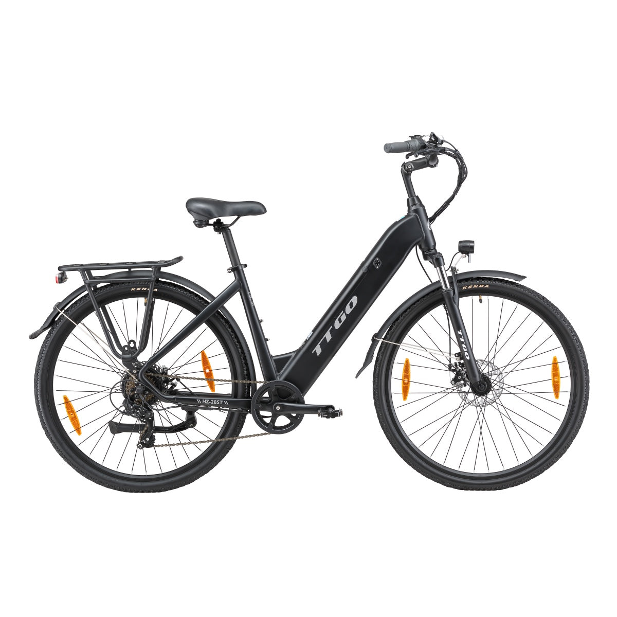 TTGO HZ-28ST Elektrisches Fahrrad - 250W Motor 36V20AH Akku 28 Zoll Reifen Mechanische Scheibenbremsen - Schwarz