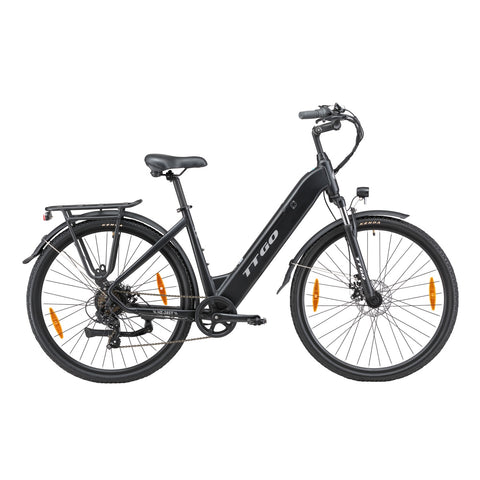 TTGO HZ-28ST Elektrisches Fahrrad - 250W Motor 36V20AH Akku 28 Zoll Reifen Mechanische Scheibenbremsen - Schwarz