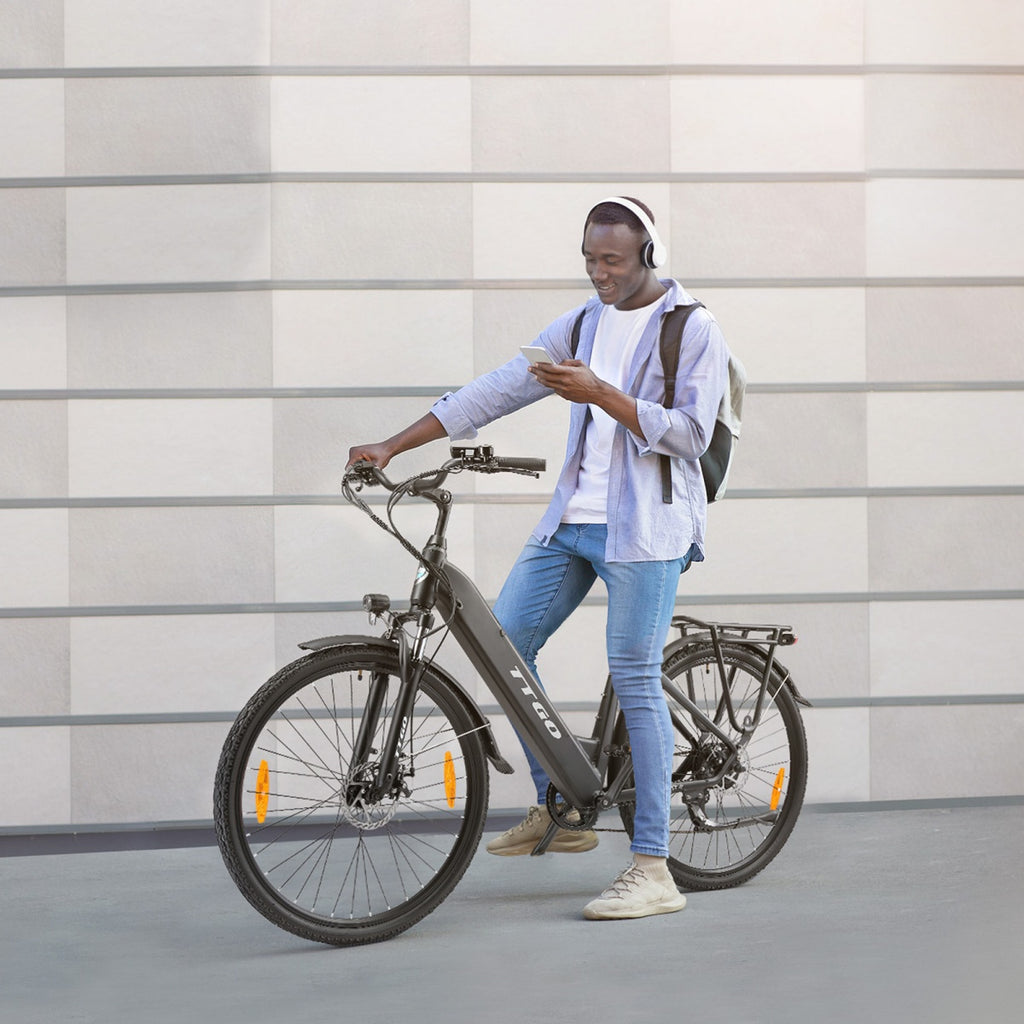 Vélo électrique TTGO HZ-28ST - Moteur 250W Batterie 36V20AH Pneus 28 pouces Freins à disque mécaniques - Noir